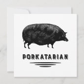 ヴィンテージおもしろい豚ベーコンラバーユーモア 招待状 (裏面)