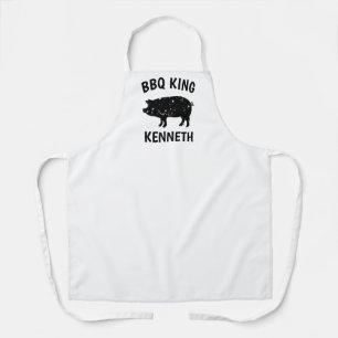 ヴィンテージおもしろい豚ロゴBBQキングエプロン男性へ。 エプロン
