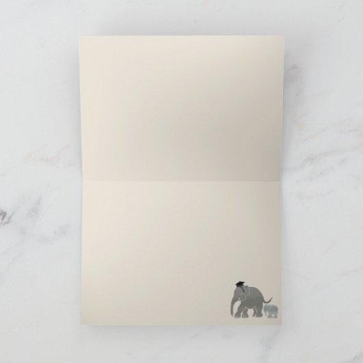 ヴィンテージおもしろい象の卒業書体 カード (内部)