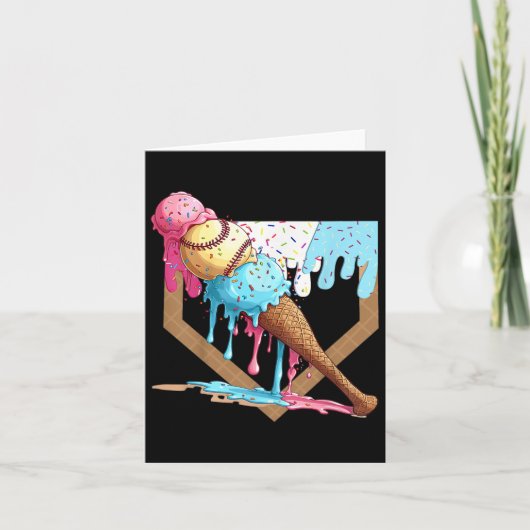 ヴィンテージおもしろい野球アイスクリームドリップ野球 カード (正面)