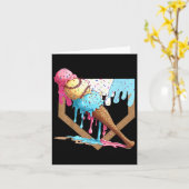 ヴィンテージおもしろい野球アイスクリームドリップ野球 カード (黄色い花)