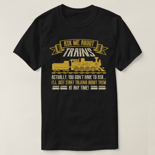 ヴィンテージおもしろい鉄道機関車 Tシャツ (デザイン正面)