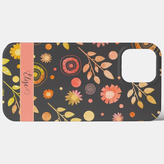 ヴィンテージおもしろい離れフローラトレンディー名の表示 Case-Mate iPhoneケース (裏面 (横))