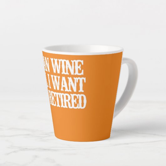 ヴィンテージおもしろい飲み放題だ退職した カフェラテマグ (右アングル)