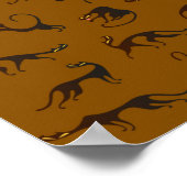 ヴィンテージおもしろい黒褐色の子猫 ポスター (角)