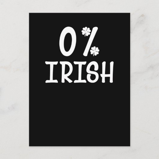 ヴィンテージおもしろい0%アイリッシュセントパトリックの日 ポストカード (正面)