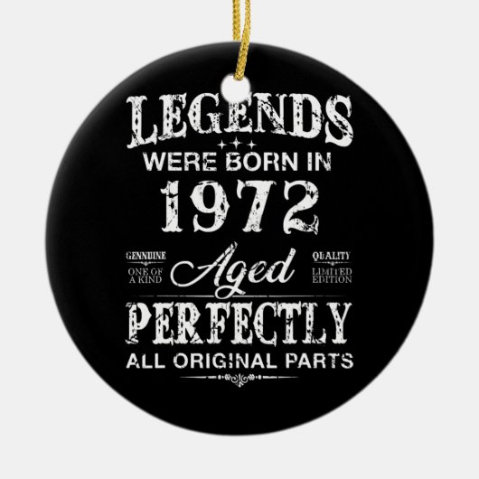 ヴィンテージおもしろい1972年50歳 セラミックオーナメント (正面)