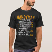 ヴィンテージおもしろい・ハンドマン時給賃率 Tシャツ (正面)