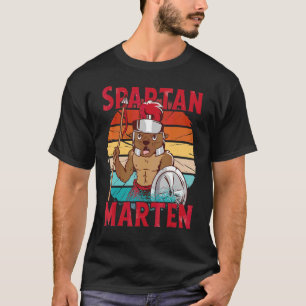 ヴィンテージおもしろい・マルテンはスパルタの戦士の格好をした Tシャツ