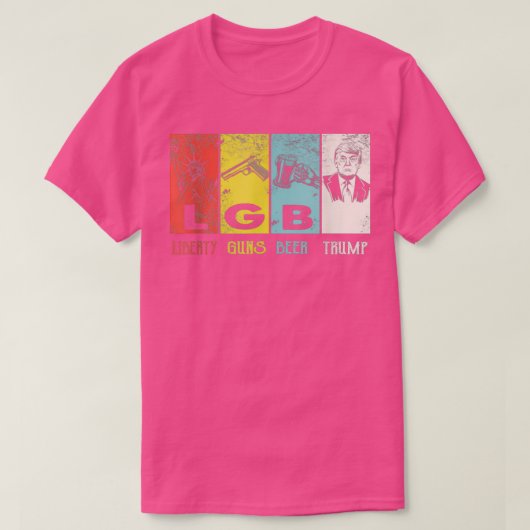 ヴィンテージおもしろいLgbtがリバティ・ガンズビールTruをサポート  Tシャツ (デザイン正面)
