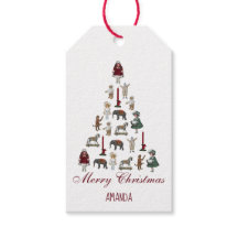 ヴィンテージおもちゃクリスマスツリー赤い書道ギフトT