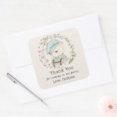 ヴィンテージおもちゃテディベアボーイの誕生日のお願い スクエアシール (封筒)