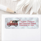 ヴィンテージおもちゃトラックメリークリスマス ラベル (インサイチュ)