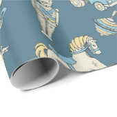 ヴィンテージおもちゃパターンブルー/イエローID783 ラッピングペーパー (ロールコーナー)