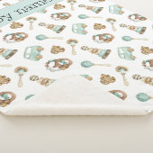 ヴィンテージおもちゃベビーガールまたはベビーカー シェルパブランケット (3/4)