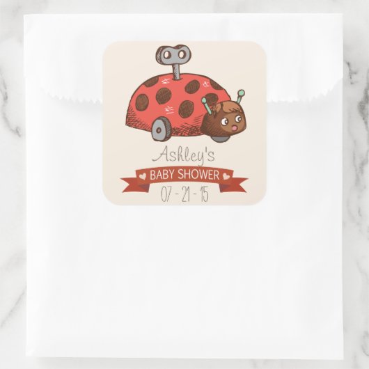 ヴィンテージおもちゃラディバグ赤ちゃんシャワー スクエアシール (バッグ)