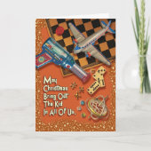 ヴィンテージおもちゃレトロクリスマスカード シーズンカード (正面)