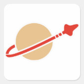 ヴィンテージおもちゃレンガ宇宙宇宙飛行士シンボル スクエアシール (正面)