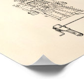 ヴィンテージおもちゃロボット1955パテントアートオールドピーパー ポスター (角)