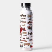 ヴィンテージおもちゃ列車カラフル列車パターンモノグラム ウォーターボトル (左面)
