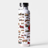 ヴィンテージおもちゃ列車カラフル列車パターンモノグラム ウォーターボトル (右面)