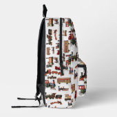 ヴィンテージおもちゃ列車カラフル列車パターンモノグラム プリントバックパック (左)