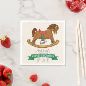 ヴィンテージおもちゃ揺動乗馬赤ちゃんシャワー スタンダードカクテルナプキン (インサイチュ)