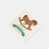 ヴィンテージおもちゃ揺動乗馬赤ちゃんシャワー スタンダードカクテルナプキン (角)