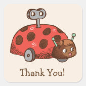 ヴィンテージおもちゃLadybug Thank You スクエアシール (正面)