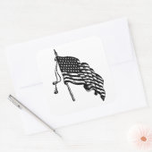 ヴィンテージおよびレトロの米国旗のステッカー スクエアシール (封筒)