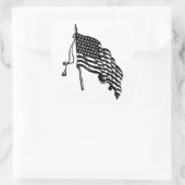 ヴィンテージおよびレトロの米国旗のステッカー スクエアシール (バッグ)