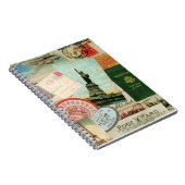 ヴィンテージおよび郵便はがき旅行ノートは押します ノートブック (右側)