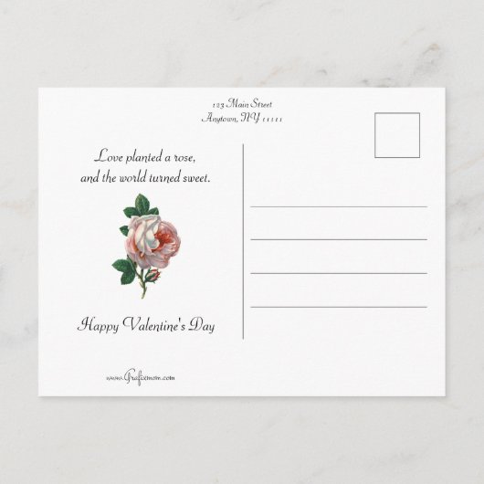 ヴィンテージお忘れ子様とMe-Notsバレンタイン ポストカード (裏面)