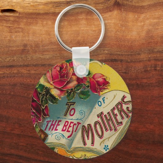 ヴィンテージお最高の母さんの日の挨拶 キーホルダー (正面)