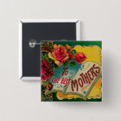 ヴィンテージお最高の母さんの日の挨拶 缶バッジ (正面&裏面)