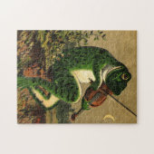 ヴィンテージお洒落でロマンチックなカエル ジグソーパズル (横)