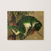 ヴィンテージお洒落でロマンチックなカエル ジグソーパズル (横)