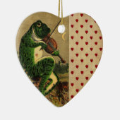 ヴィンテージお洒落でロマンチックなカエル セラミックオーナメント (右)