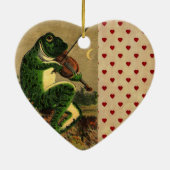 ヴィンテージお洒落でロマンチックなカエル セラミックオーナメント (裏面)