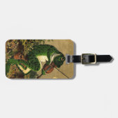 ヴィンテージお洒落でロマンチックなカエル ラゲッジタグ (正面横)