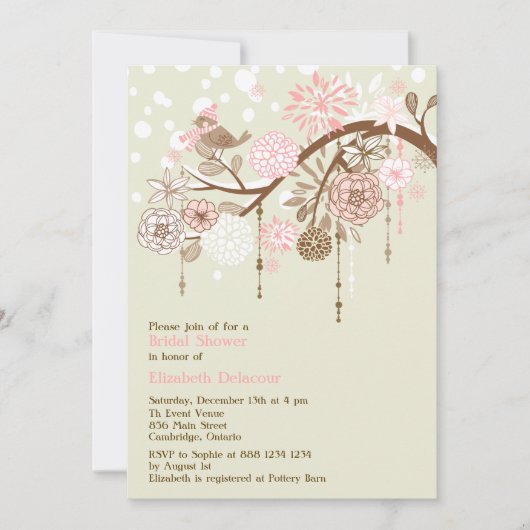 ヴィンテージお洒落のブライダルシャワー招待 招待状 (正面)