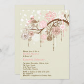 ヴィンテージお洒落のブライダルシャワー招待 招待状 (正面/裏面)