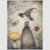 ヴィンテージお洒落の魔女とキノコの切り離し 薄葉紙 (正面)