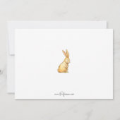 ヴィンテージお洒落イースターバニー、雛と卵 シーズンカード (裏面)