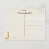 ヴィンテージお洒落イースターバニー、雛と卵 ポストカード (裏面)