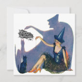 ヴィンテージお洒落ウィッチ&キャットハローウィンパーティ 招待状 (正面)