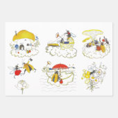 ヴィンテージお洒落ウッドラ結婚ンド ラッピングペーパーシート (正面)