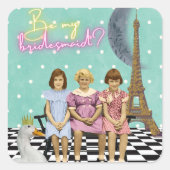 ヴィンテージお洒落キッズの花嫁リクエスト スクエアシール (正面)