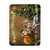 ヴィンテージお洒落クリスマスの願い マグネット (縦)