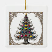 ヴィンテージお洒落クリスマスツリーオーナメント – イントリック セラミックオーナメント (裏面)